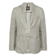 Linned Blazer med 2 Knapper