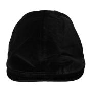 Sort Bomuld Newsboy Cap