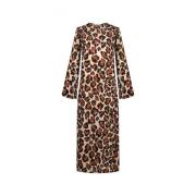 Leopard Print Midi Kjole