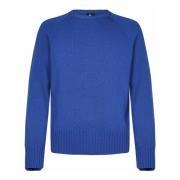 Blå Uld Cashmere Crewneck Sweater