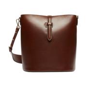 Retro Bucket Læder Crossbody Taske