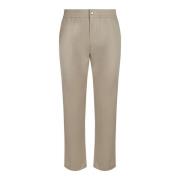 Beige Bomuld Tapered Leg Bukser