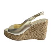 Gylden Island Peeptoe Espadrille Kilehæl