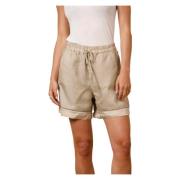 Afslappede Tencel Linned Jogger Bermuda Shorts