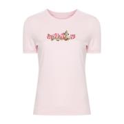 Pink Rose Print Jersey Top