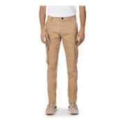 Beige Trousers med lynlås lukning