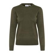 Army Green Melange Strik Pullover