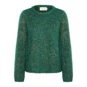 Bright Green Melange Strik Pullover