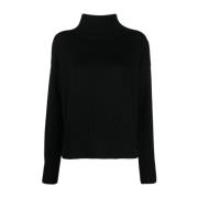 Sort Merino Roll-Neck Sweater