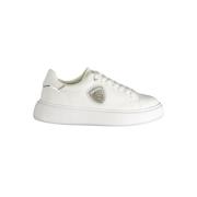 Hvid Polyester Sneaker med Sporty Detaljer