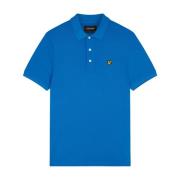 Klassisk ensfarvet polo shirt i Bright Cobalt-M