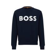 Herre Bomuld Blå Logo Sweatshirt