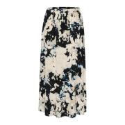 Sort Sky Print Maxi Nederdel