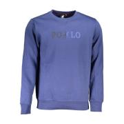 Blå Crewneck Fleece Sweatshirt Logo Print