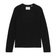 V-halsstrikket sweater afslappet