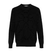 Sort Strikket Acanthus Leaves Sweater