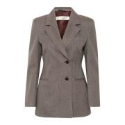 Brun Puce Blazer Jakke Klassisk Feminin