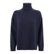 Blå Cashmere Uld Bluse