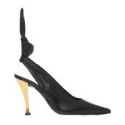 Sort Bue Slingback Pumps