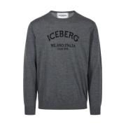 Logo Crew-neck Sweater Grå Regular Fit