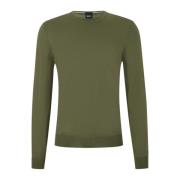 Grøn Crew Neck Uld Sweater