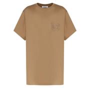 Brun Bomulds T-shirt med Logo