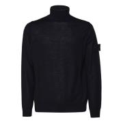 Sort Uld Høj Krave Sweater