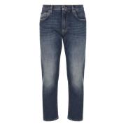 Italienske Denim Jeans Lige Pasform