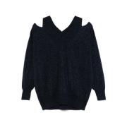 Midnight Blue Lurex Strik Sweater