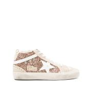 Beige Glitter Hvid Stjerne Sneakers