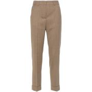 Brun Uldblanding Slim Fit Bukser