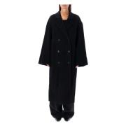 Oversized Wool Borneo Coat Sort