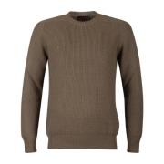 Militærgrøn Uld Rundhals Sweater