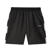 Diagonal Logo Surf Shorts Sort/Hvid