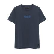 Labyrint Broderet T-Shirt Navy Blå