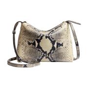 Mellem Crossbody Taske i Python Læder