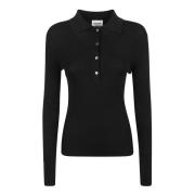 Sort uld slim-fit polo sweatshirt