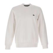 Hvid Bomulds Sweatshirt med Logo Patch