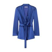 Satin Blazer med Shawl Revers