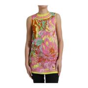 Blomstret Silke Tank Top