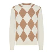 Argyle Warm Cream Sweater