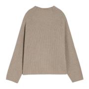 Beige Sweater Tragt Hals Langærmet