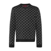 Grå Strikket Crew Neck Sweater