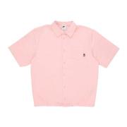 Pink Bloom Button-down Kortærmet Skjorte