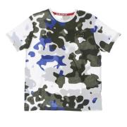 Camo Print Hvid Tee Skjorte