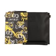 Sort Barok Print Crossbody Taske