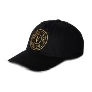 Sort Bomuld Baseball Cap med Guld Logo