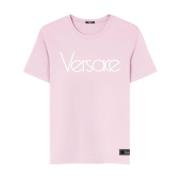 Lyserød Jersey Logo Print T-shirt