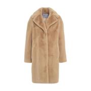 Beige Faux Fur Cocoon Coat