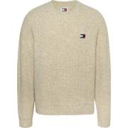 Beige Crewneck Sweater med Traditionelle Detaljer